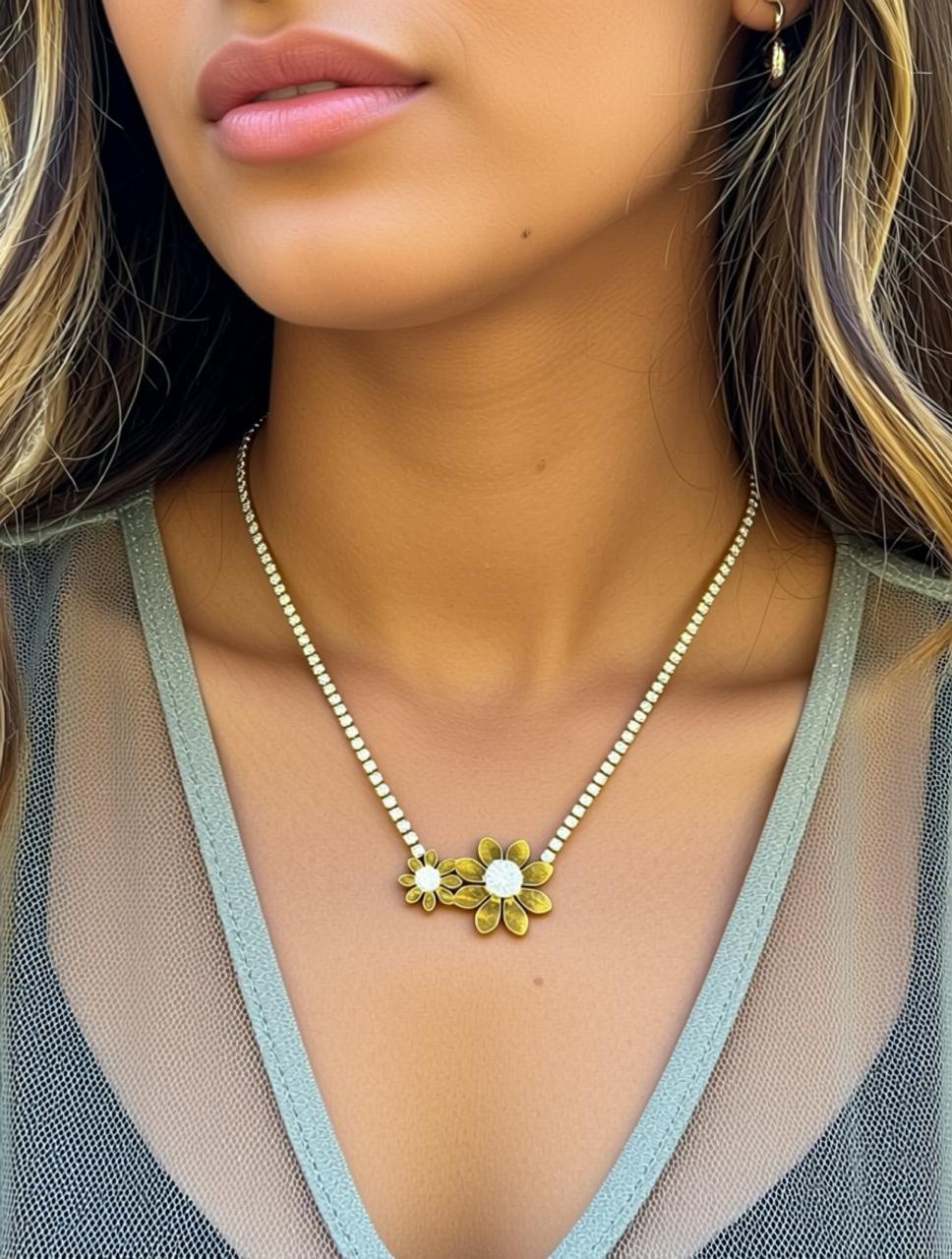 Sunflower Charm Necklace