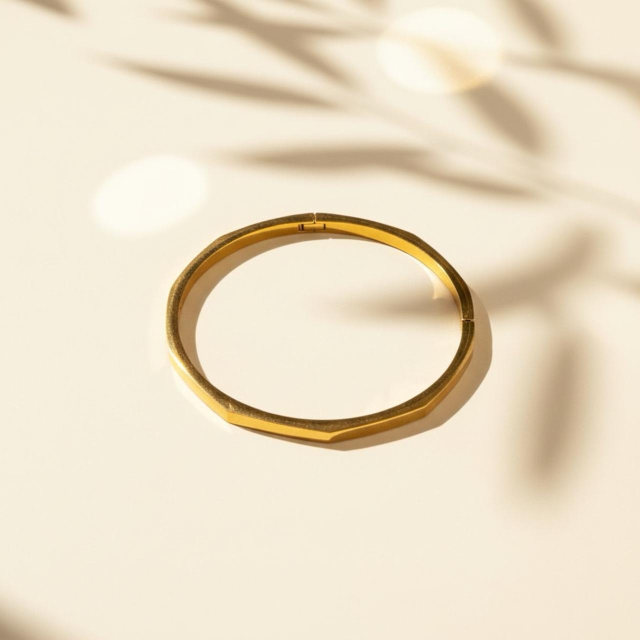 Minimal Gold Bangle Bracelet for Women