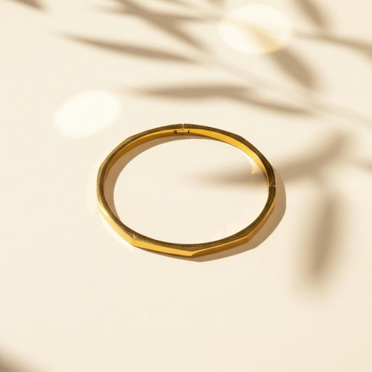 Minimal Gold Bangle Bracelet for Women