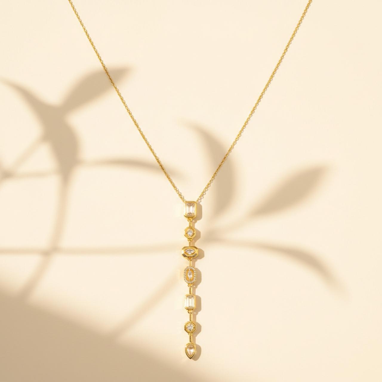 Gold Drop Charm Necklace